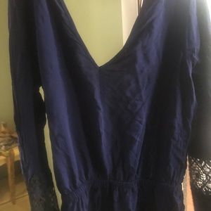 Express navy blue shorts romper